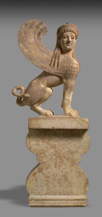 Greek marble sphinx | surviving polychromy
